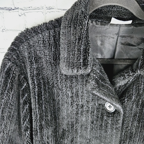 HANNA ANDERSSON | faux fur teddy button up lined lightweight jacket - Picture 2 of 8